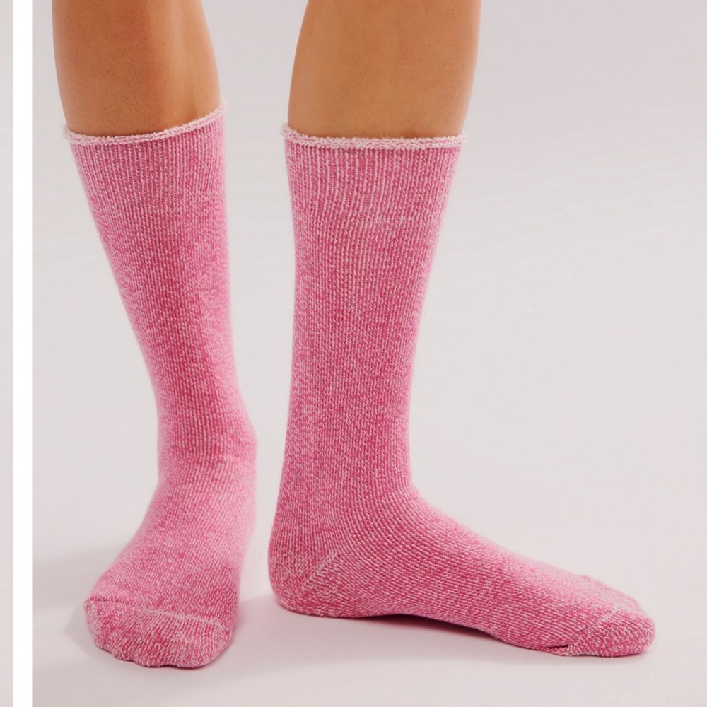 Free People American Trench Rose Sweatshirt Crew Socks NWT